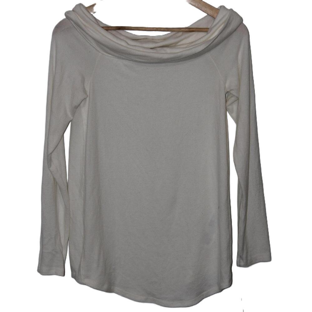 Womens Abercrombie & Fitch White Viscose Long Sleeve Sweater Top Size Medium